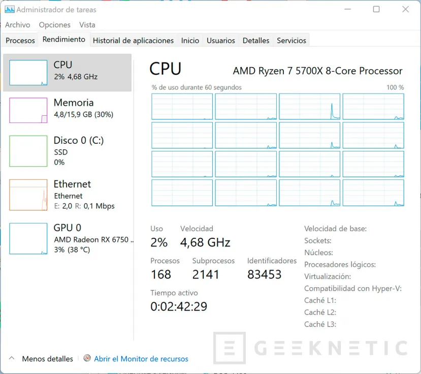 Geeknetic AMD Ryzen 7 5700X  8