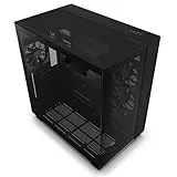 NZXT H9 Flow Caja PC Gaming ATX Mid-Tower de Doble Cámara | Panel Superior Perforado de Alto Flujo de Aire | Paneles de Cristal Templado | Soporte de radiador de 360 mm | Color Negro | CM-H91FB-01