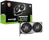 MSI GeForce RTX 4070 Ventus 2X E1 12G OC - Tarjeta gráfica RTX 4070 Ventus, 12GB GDDR6, 192-bit, PCI Express, DisplayPort x 3 (v1.4a)