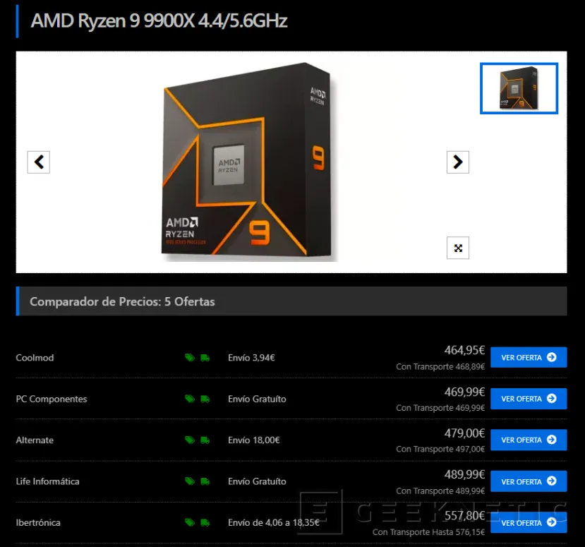 Geeknetic El AMD Ryzen 9 9900X baja hasta los 468,89 euros 1